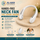 White hands-free neck cooling fan with 360 degree surround air outlets, simple one-button operation, and 3 wind modes