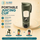 Portable electric juicer blender in dark green with 6 stainless steel blades, digital display panel, and carrying handle
