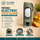 Portable electric juicer blender in dark green with 6 stainless steel blades, digital display panel, and carrying handle