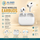 White true wireless earbuds inside and outside portable charging case  